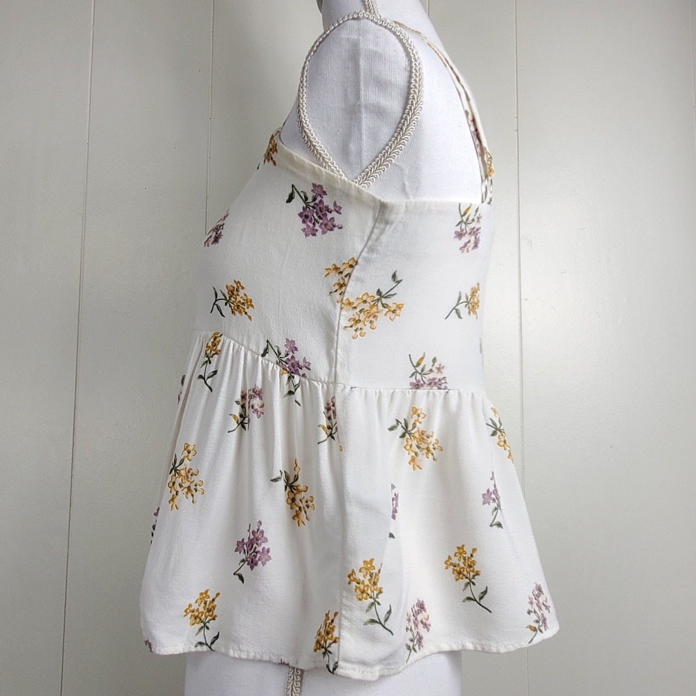 Hollister White Floral Tank Top - Picture 4 of 8